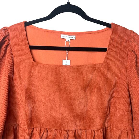 NWT Baltic Born Felipa Ginger Corduroy Puff Sleeve Mini Dress Size 1XL - Picture 2 of 10